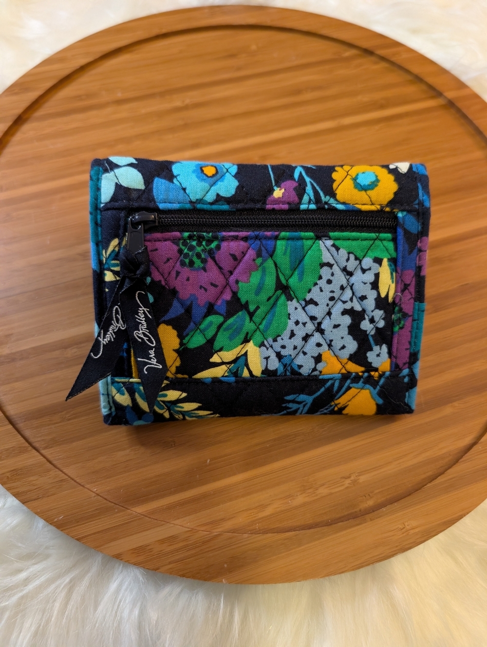 Vera Bradley Navy Floral Wallet Multicolor ☘️ - Picture 2 of 8